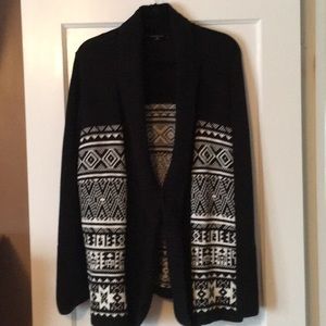 Chaus Black/white cardigan sweater size L